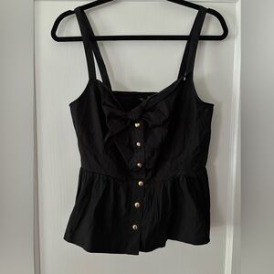 JCREW Black Sleeveless Top with Gold Accents
